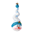 Load image into Gallery viewer, Mr. Frosty Twirl Handmade Glass Christmas ornament Snowman