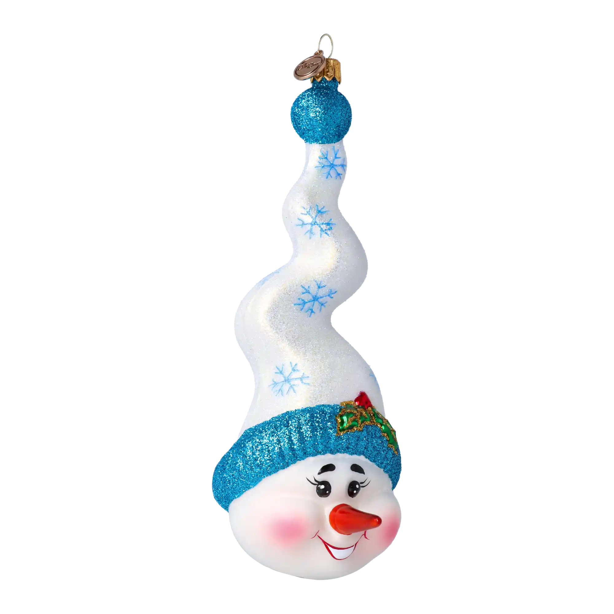 Mr. Frosty Twirl Handmade Glass Christmas ornament Snowman