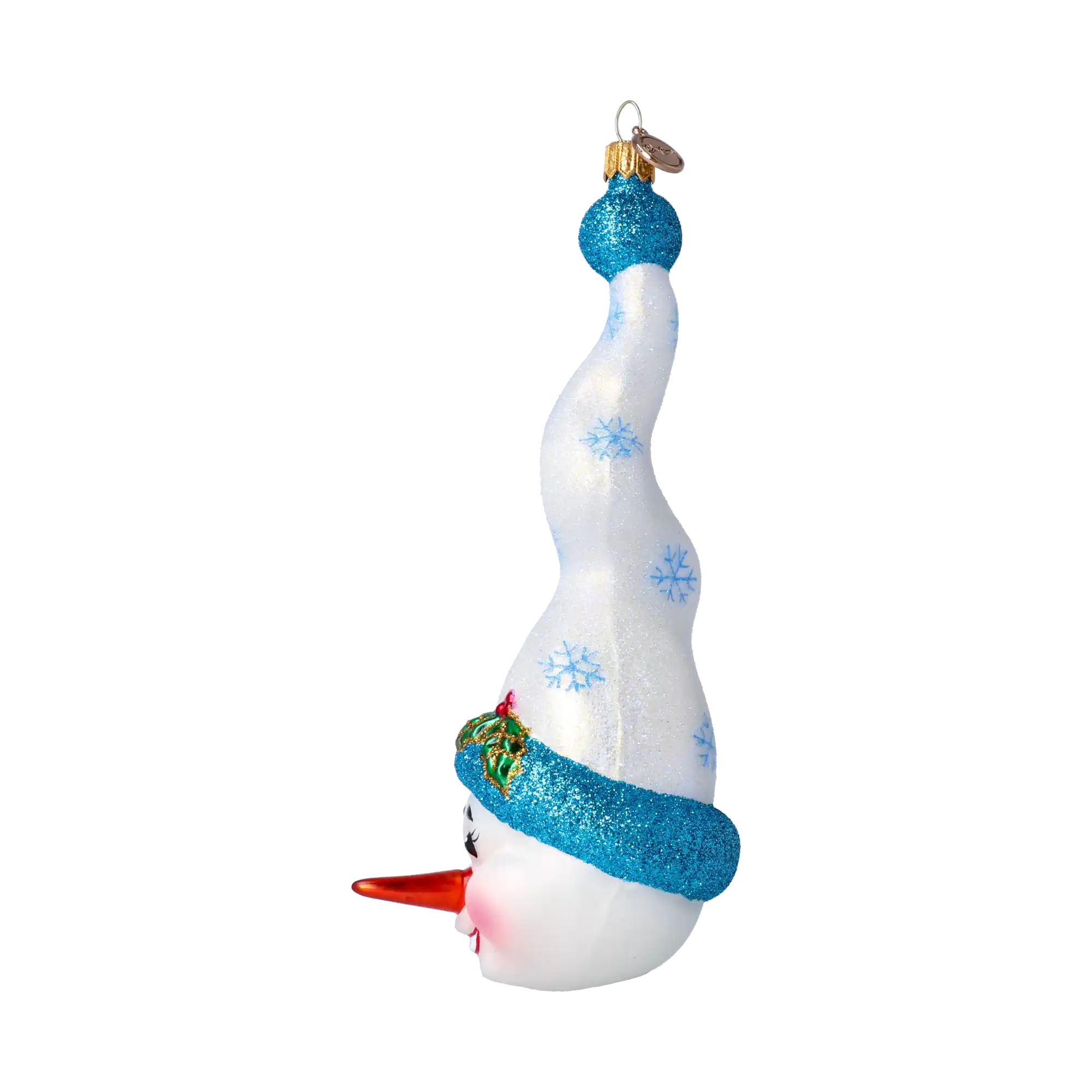 Mr. Frosty Twirl Handmade Glass Christmas ornament Snowman