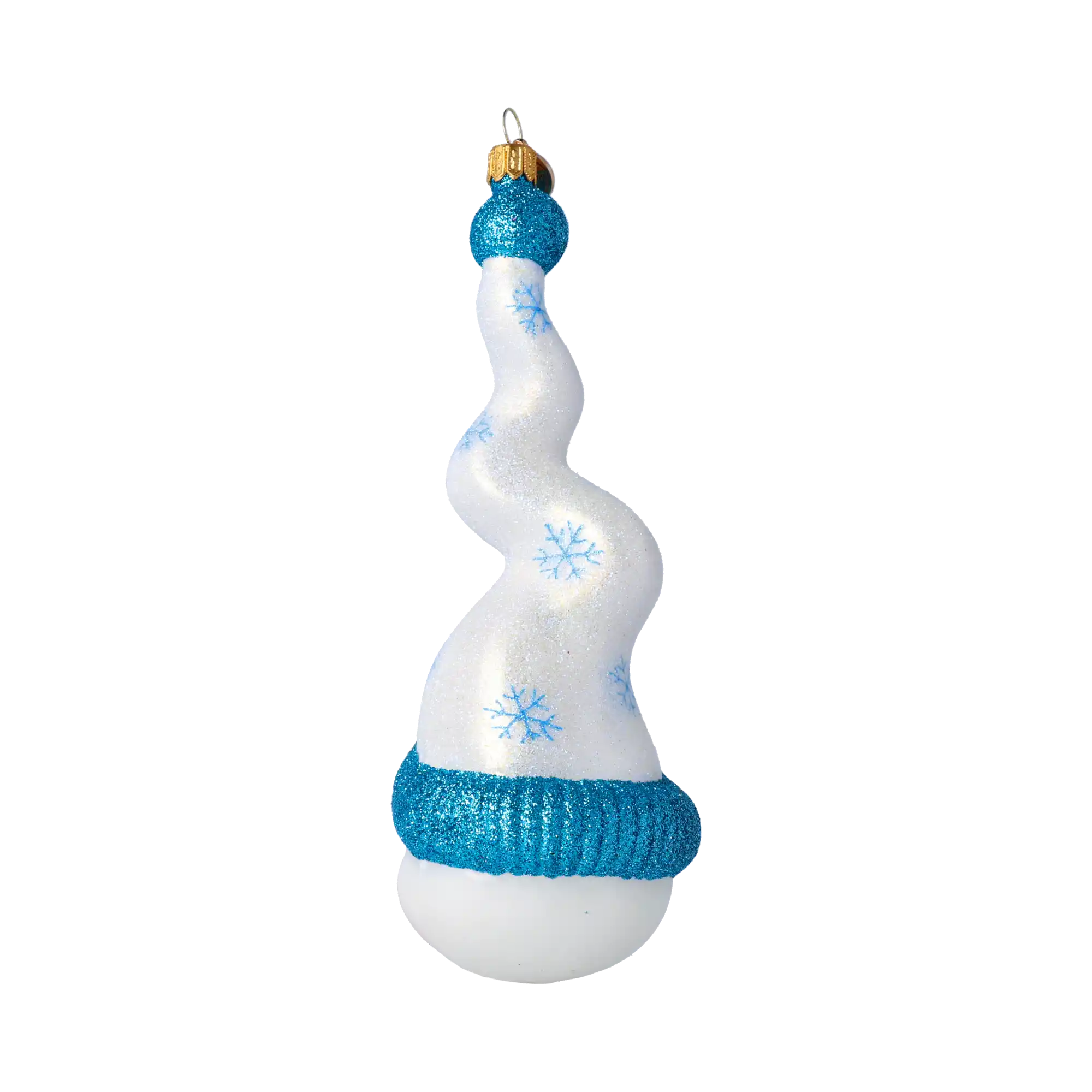 Mr. Frosty Twirl Handmade Glass Christmas ornament Snowman