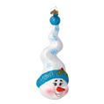 Load image into Gallery viewer, Mr. Frosty Twirl Handmade Glass Christmas ornament Snowman 2020-405