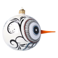 Load image into Gallery viewer, Mexican Snowman Charm. Handmade Glass Christmas ornament.