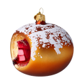 Load image into Gallery viewer, Marmalade Doughnut. Handmade Glass Christmas ornament. 2020-445