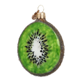Load image into Gallery viewer, Kiwi slice. Handmade Glass Christmas ornament.