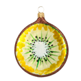 Load image into Gallery viewer, Kiwi slice. Handmade Glass Christmas ornament. 2020-464
