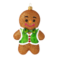 Load image into Gallery viewer, Christmas Gingerbread Boy. Handmade Glass Christmas ornament.