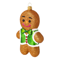 Load image into Gallery viewer, Christmas Gingerbread Boy. Handmade Glass Christmas ornament.