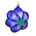 Load image into Gallery viewer, Blue flower. Handmade Glass Christmas ornament. 2020-494