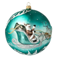 Load image into Gallery viewer, Aquamarine Midnight Santa Flight Premium christmas glass ornament 2020-548