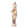 Load image into Gallery viewer, Pink Candy Nutcracker. Handmade Glass Christmas ornament.