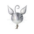 Load image into Gallery viewer, Magic Grey Cat. Handmade Glass Christmas ornament.