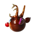 Load image into Gallery viewer, Rudolph the Joyful Reindeer. Handmade Glass Christmas ornament.
