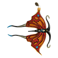 Load image into Gallery viewer, Butterfly Fire Dancer. Handmade Glass Christmas ornament.