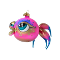Load image into Gallery viewer, Pink veil fish. Handmade Glass Christmas ornament.