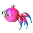 Load image into Gallery viewer, Pink veil fish. Handmade Glass Christmas ornament. 2021-037
