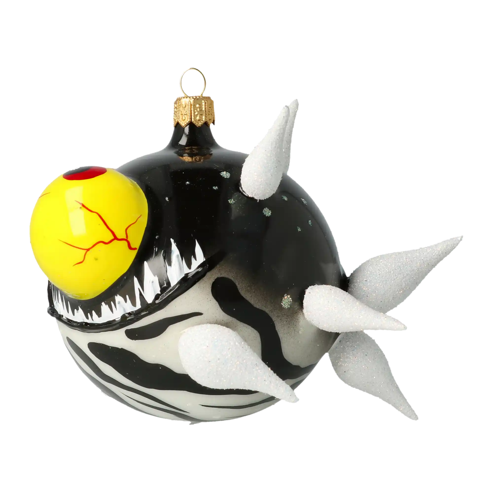 Deep Sea Menace Fish Handmade Glass Christmas ornament.