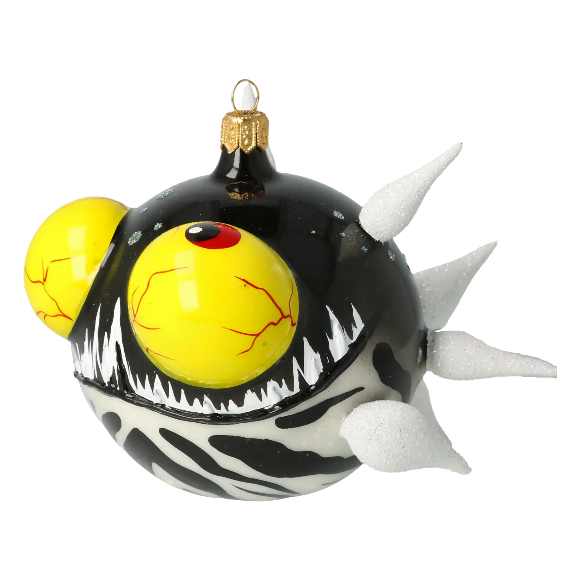 Deep Sea Menace Fish Handmade Glass Christmas ornament.