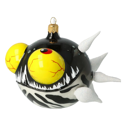 Deep Sea Menace Fish Handmade Glass Christmas ornament.