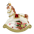 Load image into Gallery viewer, Golden Rocking Horse Tree Handmade Glass Christmas ornament