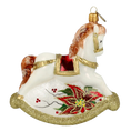 Load image into Gallery viewer, Golden Rocking Horse Tree Handmade Glass Christmas ornament