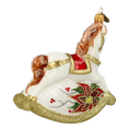 Load image into Gallery viewer, Golden Rocking Horse Tree Handmade Glass Christmas ornament