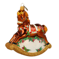Load image into Gallery viewer, Classic Rocking Horse Tree Handmade Glass Christmas ornament 2021-063