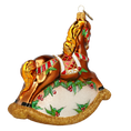 Load image into Gallery viewer, Classic Rocking Horse Tree Handmade Glass Christmas ornament 2021-063