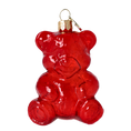 Load image into Gallery viewer, Red Gummy Bear. Handmade Glass Christmas ornament. 2021-071