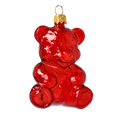 Load image into Gallery viewer, Red Gummy Bear. Handmade Glass Christmas ornament. 2021-071