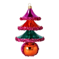 Load image into Gallery viewer, Carnival Sparkle Tree Handmade free blown Glass Christmas ornament Holiday decoration
