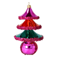 Load image into Gallery viewer, Carnival Sparkle Tree Handmade free blown Glass Christmas ornament Holiday decoration