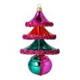 Load image into Gallery viewer, Carnival Sparkle Tree Handmade free blown Glass Christmas ornament Holiday decoration