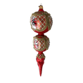 Load image into Gallery viewer, Crimson Amber Solstice | Hand-Painted Glass Ornament | Blubom 2021-173