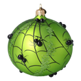 Load image into Gallery viewer, Halloween spider web. Handmade Glass Christmas ornament.