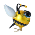 Load image into Gallery viewer, Cute Bee. Handmade Glass Christmas ornament. 2022-002