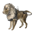 Load image into Gallery viewer, Silver Mane Lion Glass Ornament Handmade Glass Christmas ornament.