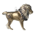 Load image into Gallery viewer, Silver Mane Lion Glass Ornament Handmade Glass Christmas ornament.
