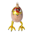 Load image into Gallery viewer, Chicken in Egg. Handmade Glass Christmas ornament.