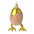 Load image into Gallery viewer, Chicken in Egg. Handmade Glass Christmas ornament. 2022-026
