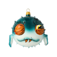 Load image into Gallery viewer, Spiny fish. Handmade Glass Christmas ornament.