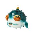 Load image into Gallery viewer, Spiny fish. Handmade Glass Christmas ornament.