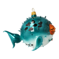 Load image into Gallery viewer, Spiny fish. Handmade Glass Christmas ornament.