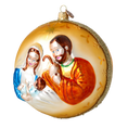 Load image into Gallery viewer, Golden Holy Family Premium christmas glass ornament 2022-067