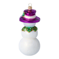 Load image into Gallery viewer, Holly Jolly Frosty Snowman .Handmade Glass Christmas ornament