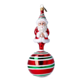 Load image into Gallery viewer, Candy Cane Santa Ornament Ornament Ornament Handmade Glass Christmas ornament