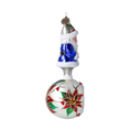 Load image into Gallery viewer, Wintry Blue Santa Ornament Handmade Glass Christmas ornament
