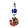 Load image into Gallery viewer, Wintry Blue Santa Ornament Handmade Glass Christmas ornament 2022-077