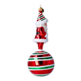 Load image into Gallery viewer, Candy Cane Santa Ornament Ornament Ornament Handmade Glass Christmas ornament 2022-079