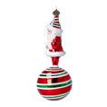 Load image into Gallery viewer, Candy Cane Santa Ornament Ornament Ornament Handmade Glass Christmas ornament 2022-079