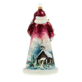 Load image into Gallery viewer, Santa with Lantern Handmade Glass Christmas ornament